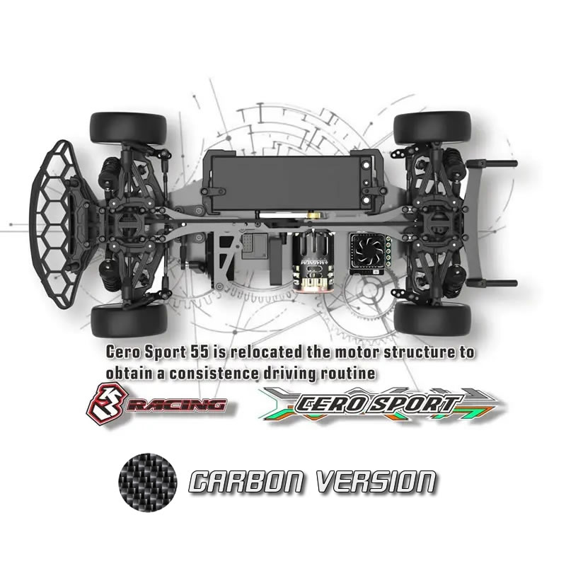3racing 3レーシング セロ SPORT 55 マットカーボンバージョン