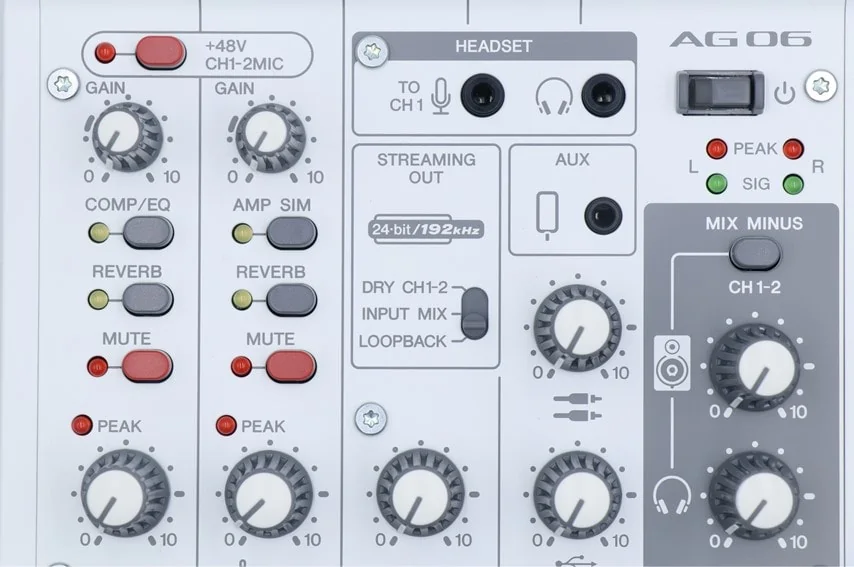 YAMAHA AG06MK2をレビュー。弾き語り配信にも最適な配信に強い