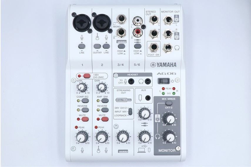 YAMAHA AG06MK2をレビュー。弾き語り配信にも最適な配信に強い