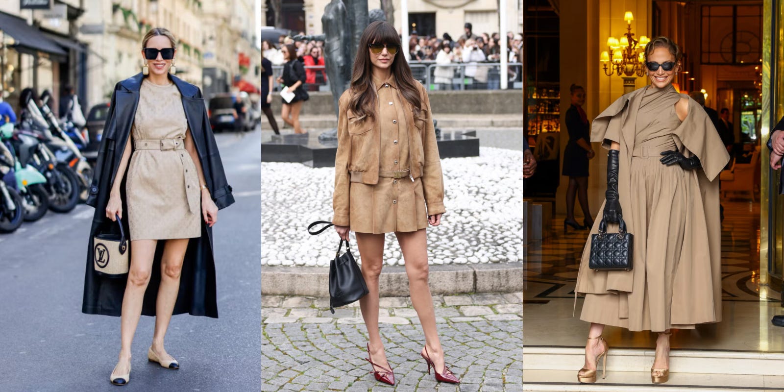 ウエストマークで昇華！ 「ベージュワンピース」の着こなし術【世界の