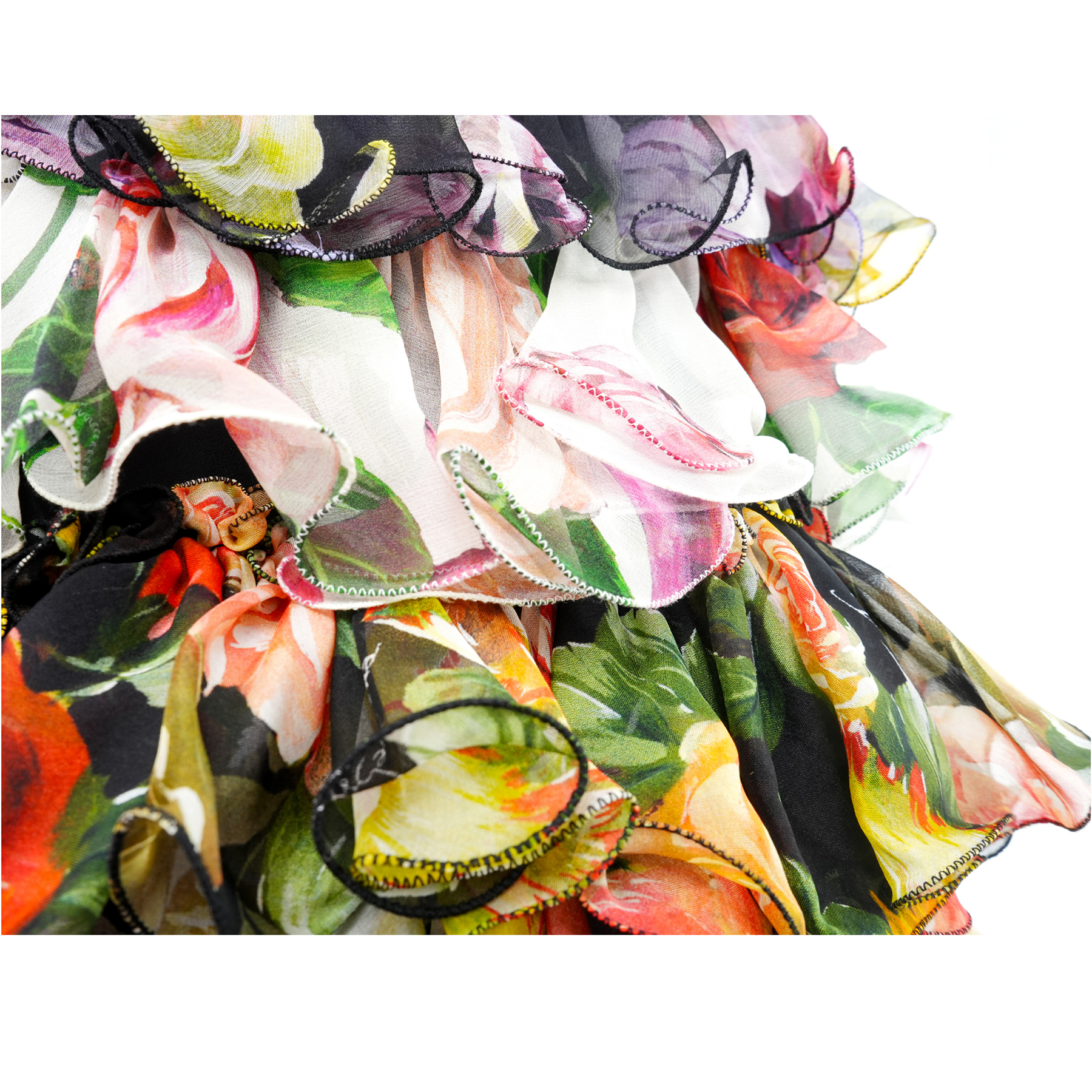 DOLCE ＆ GABBANA 花柄プリント シルクロングドレス