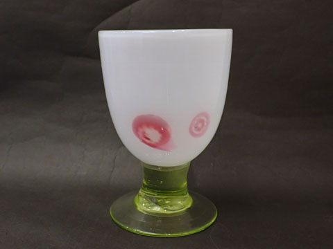 ☆骨☆赤縁水玉文なつめ型氷コップ☆時代硝子保証 商品