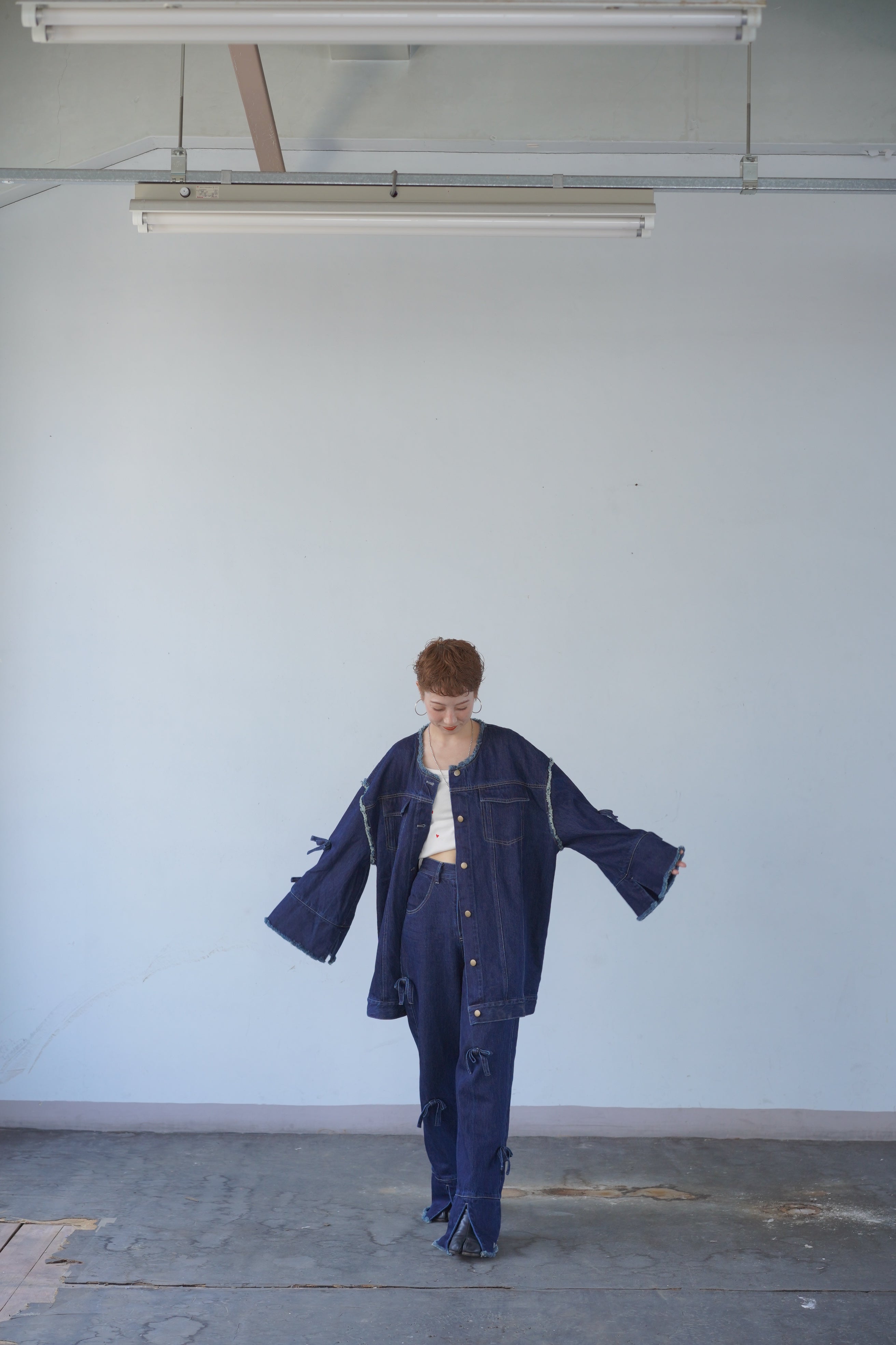 ribbon denim jacket – hjerte