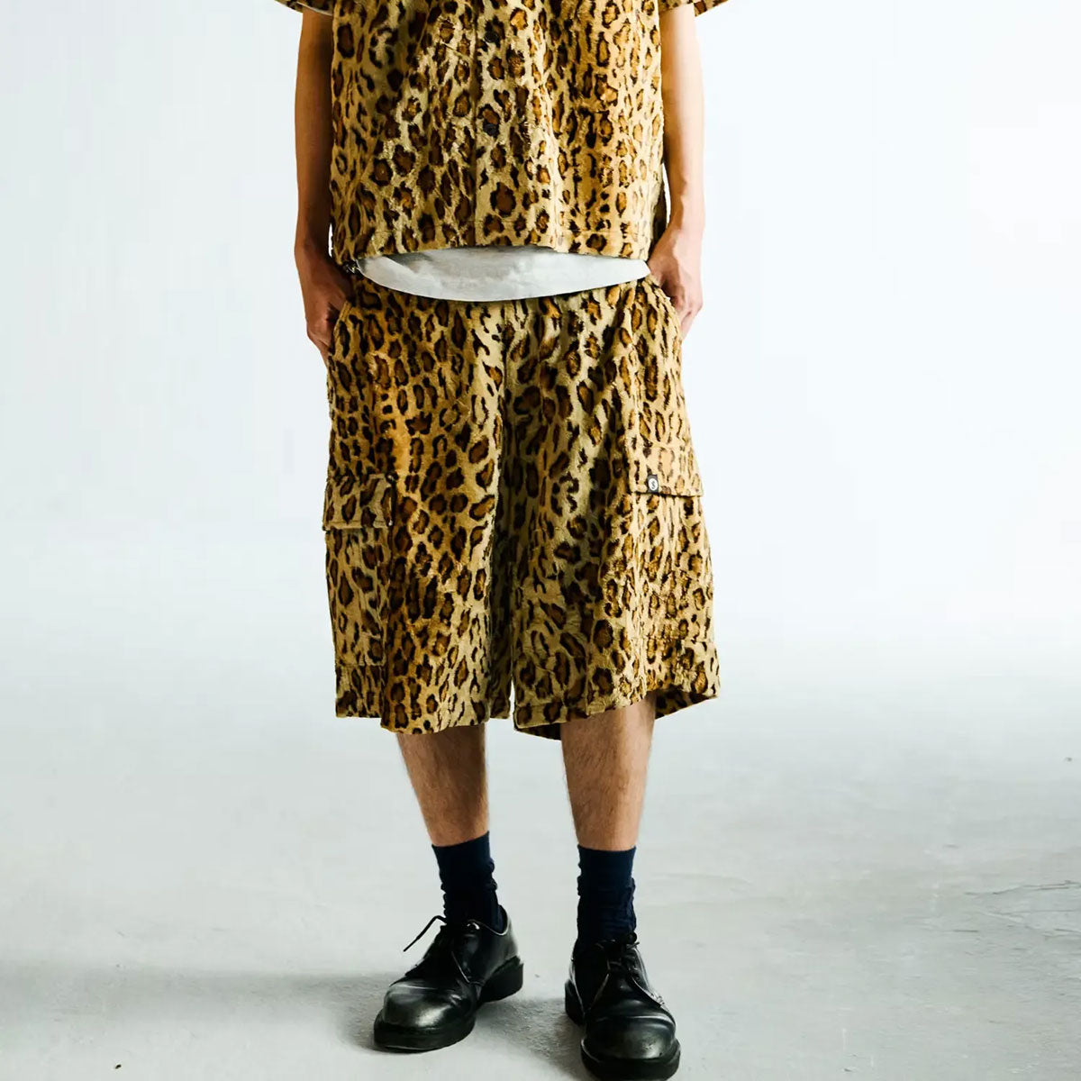 Supreme - GOODENOUGH Crushed Rayon Pile Cargo Short Leopard