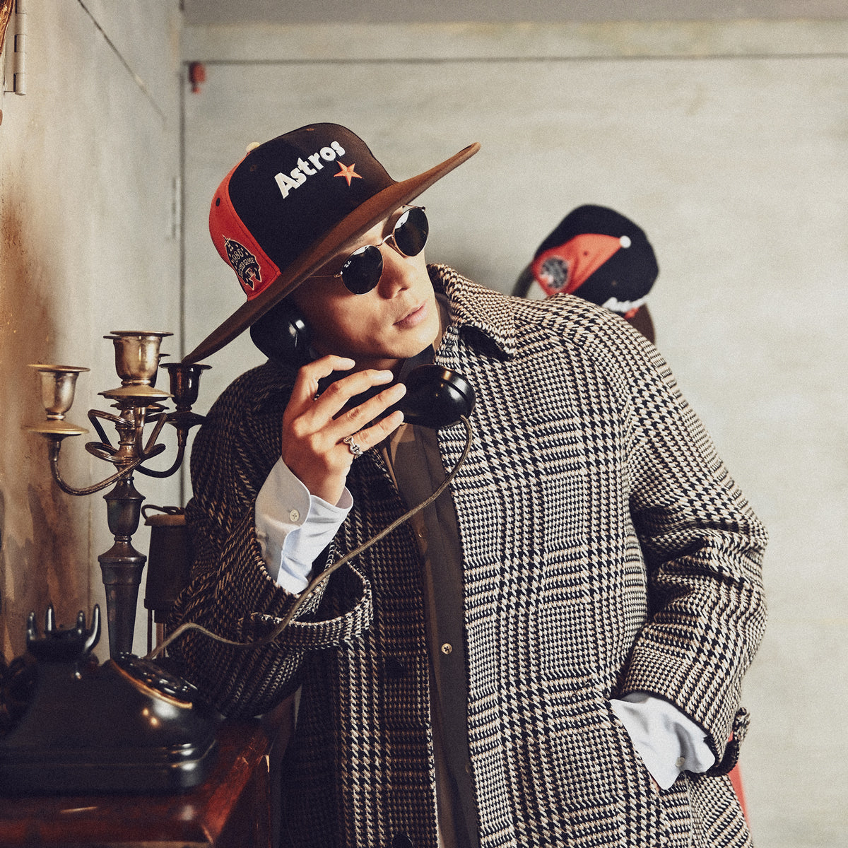 NEW ERA HOUSTON ASTROS - LONG BRIM HAT CO FITTED NAVY/WALNUT