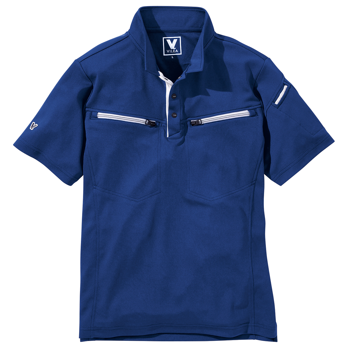 VILEA 605 ミニ衿半袖ポロシャツ - HOOH VILEA 作業着と電動ファン付き