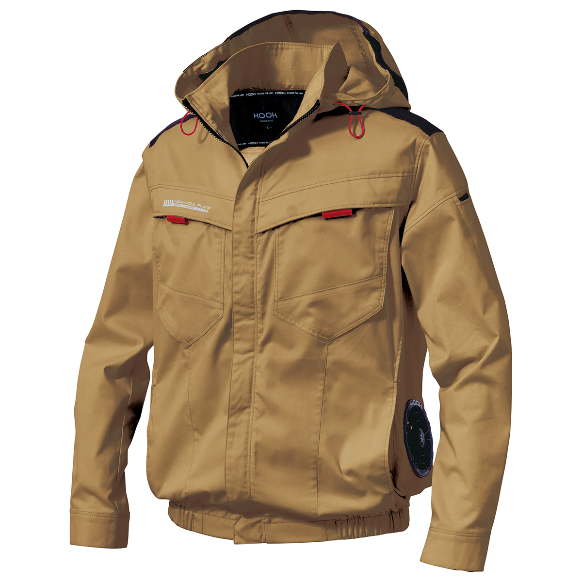 V2512サイドファン長袖フードジャケット - HOOH VILEA 作業着と電動