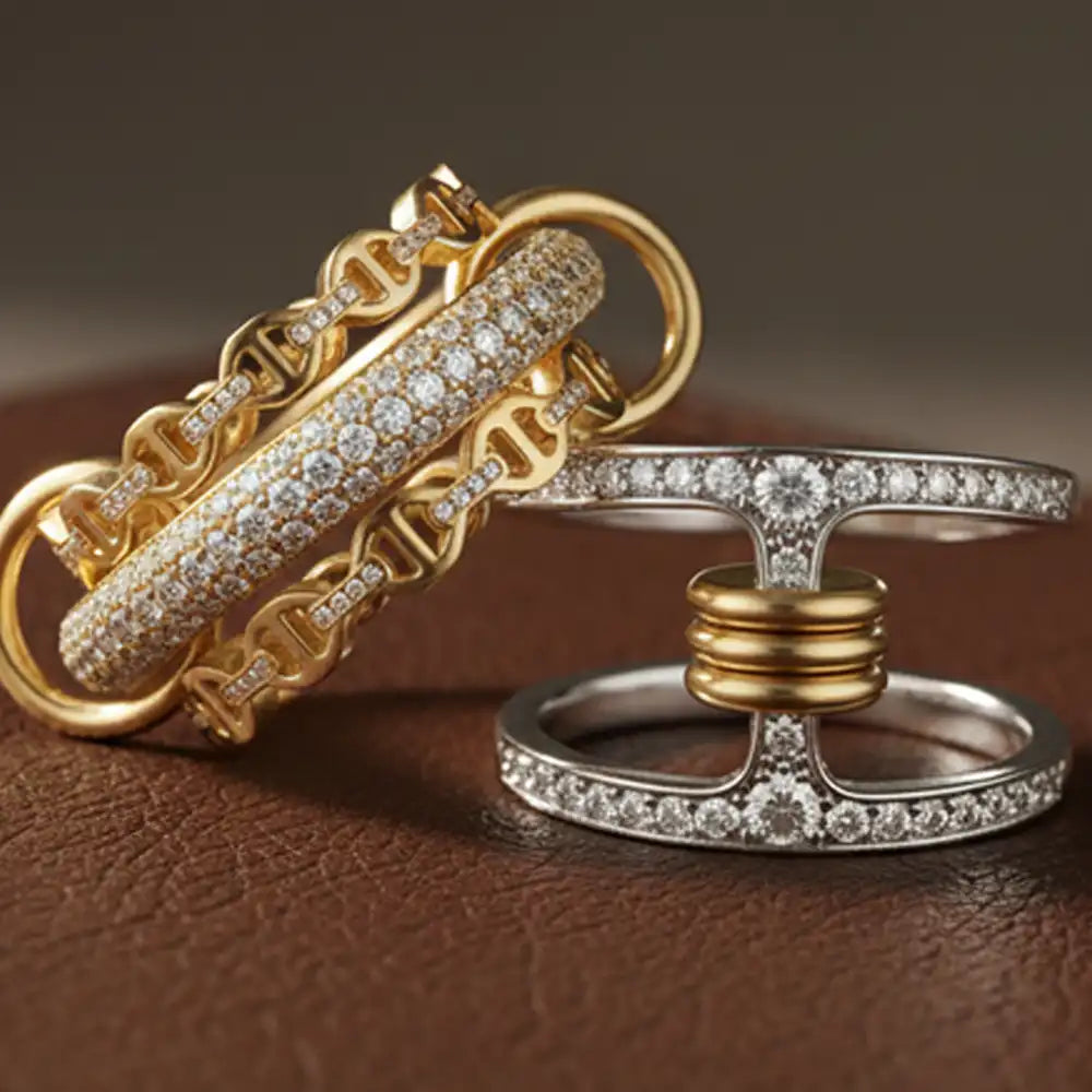 HOOORSENBUHS® | DOUBLE BARREL KNUCKLE WITH DIAMONDS – HOORSENBUHS