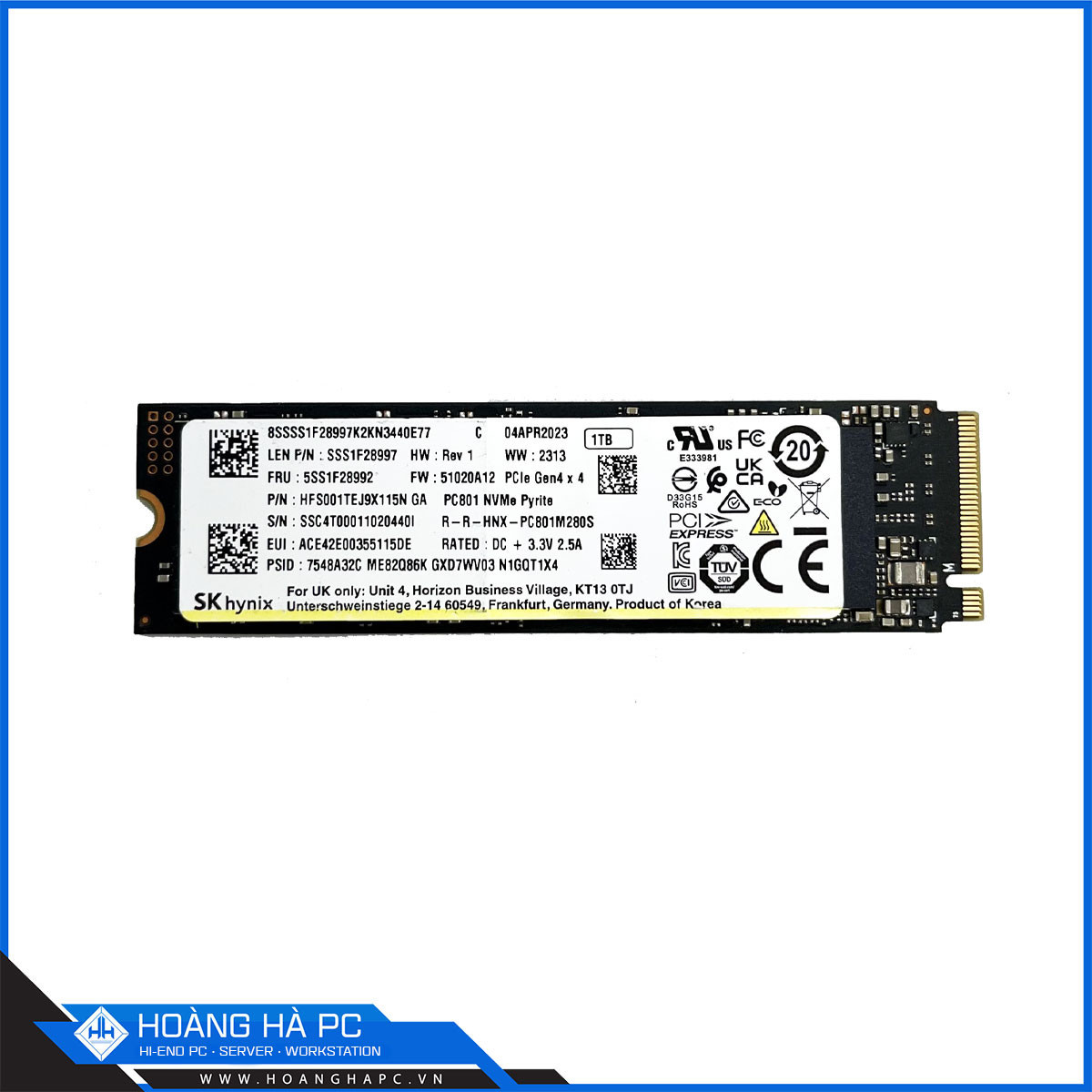 Ổ cứng SSD SK Hynix PC801 1TB NVMe PCIe Gen4.0