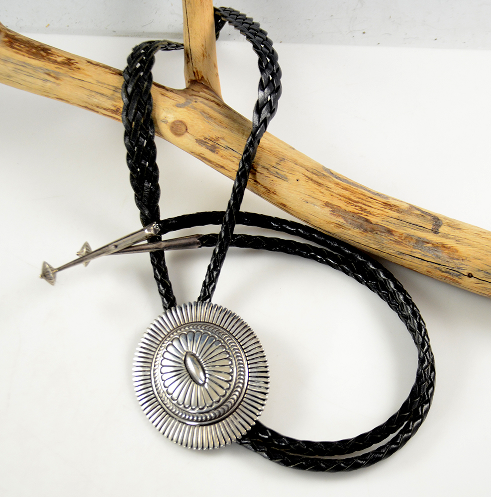 Thomas Curtis Silver Bolo Tie - Hoel's Indian Shop