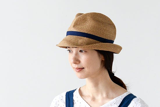取扱い終了】mature ha.BOXED HAT（つば幅7cm）ネイビー - 北欧