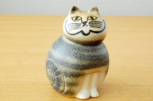Lisa Larson/リサ・ラーソンデザイン/猫のオブジェ（グレー） - 北欧