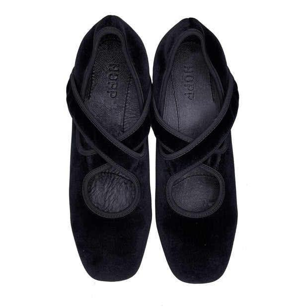 X Ballet - Black Velvet Stretch. Comfortable and Chic Women's