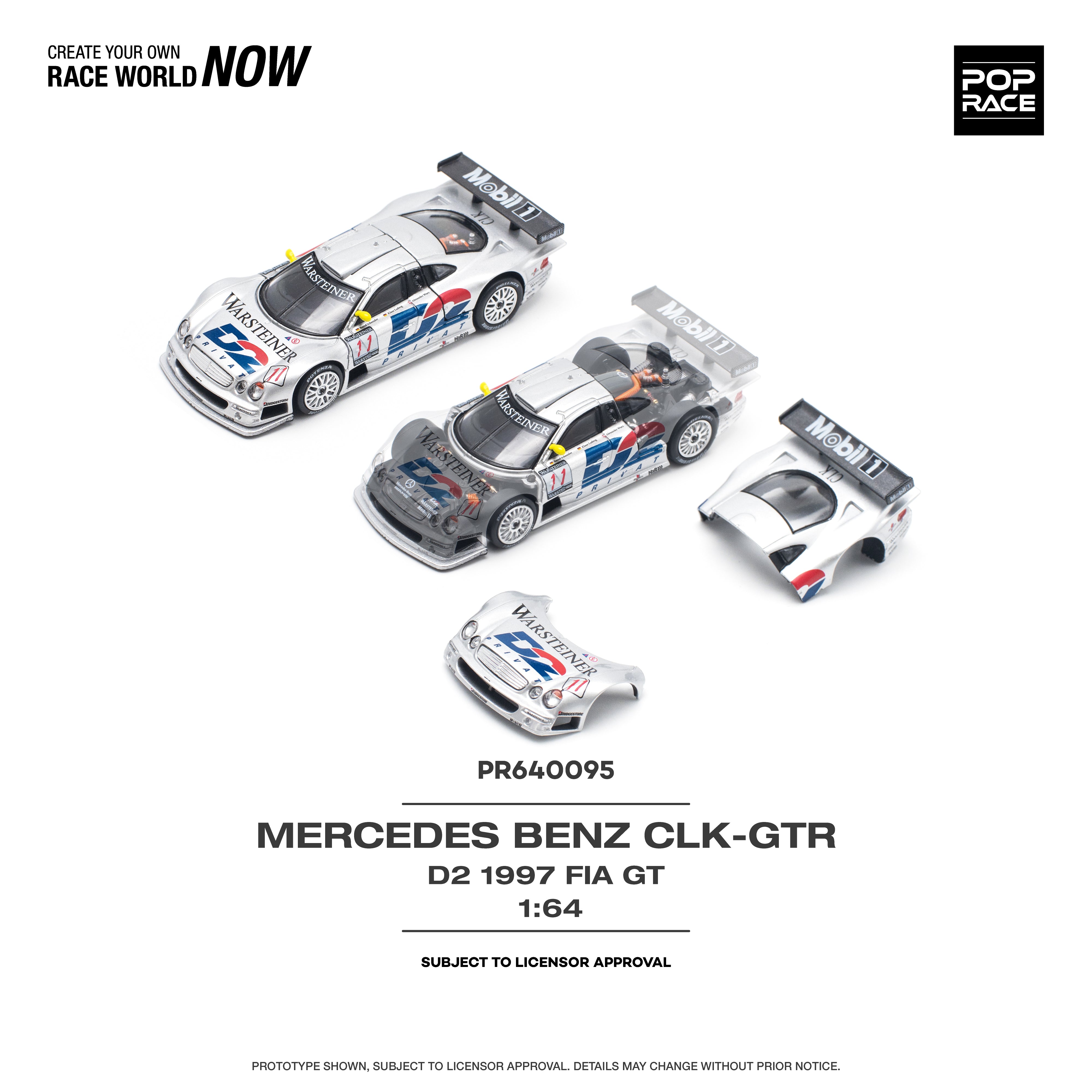 POPRACE 1:64 MERCEDES-BENZ CLK AMG GTR 1997 FIA GT D2 PRIVAT