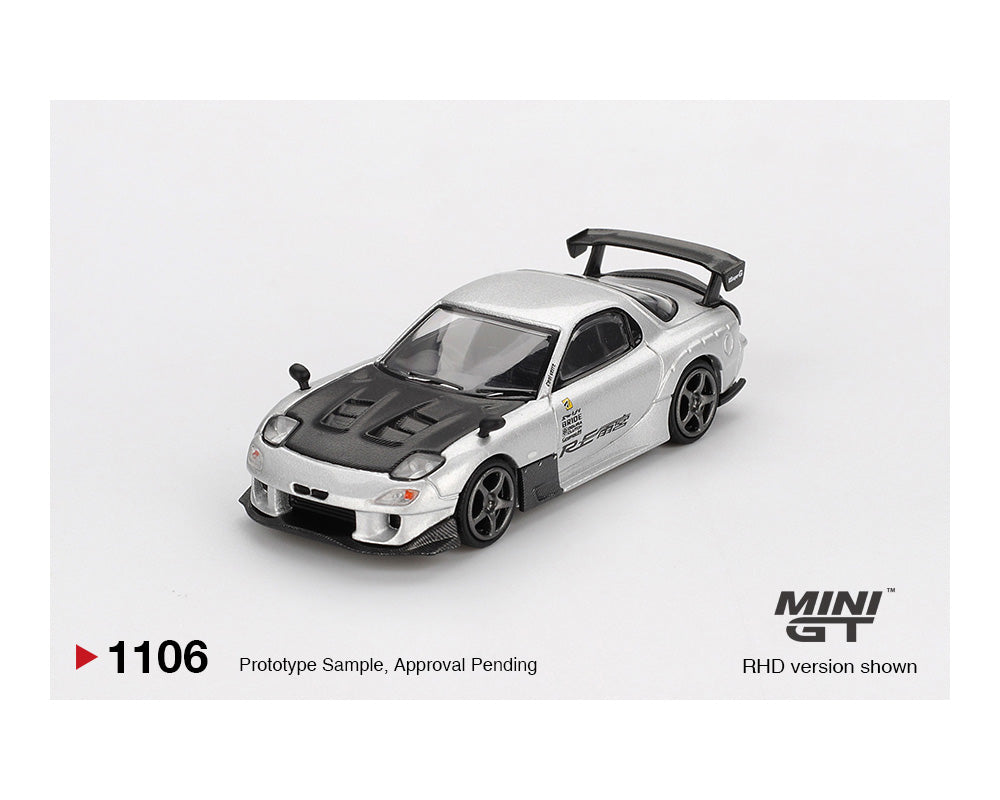 Preorder] Mini GT 1:64 Mazda RX-7 RE-Amemiya – Silver Metallic