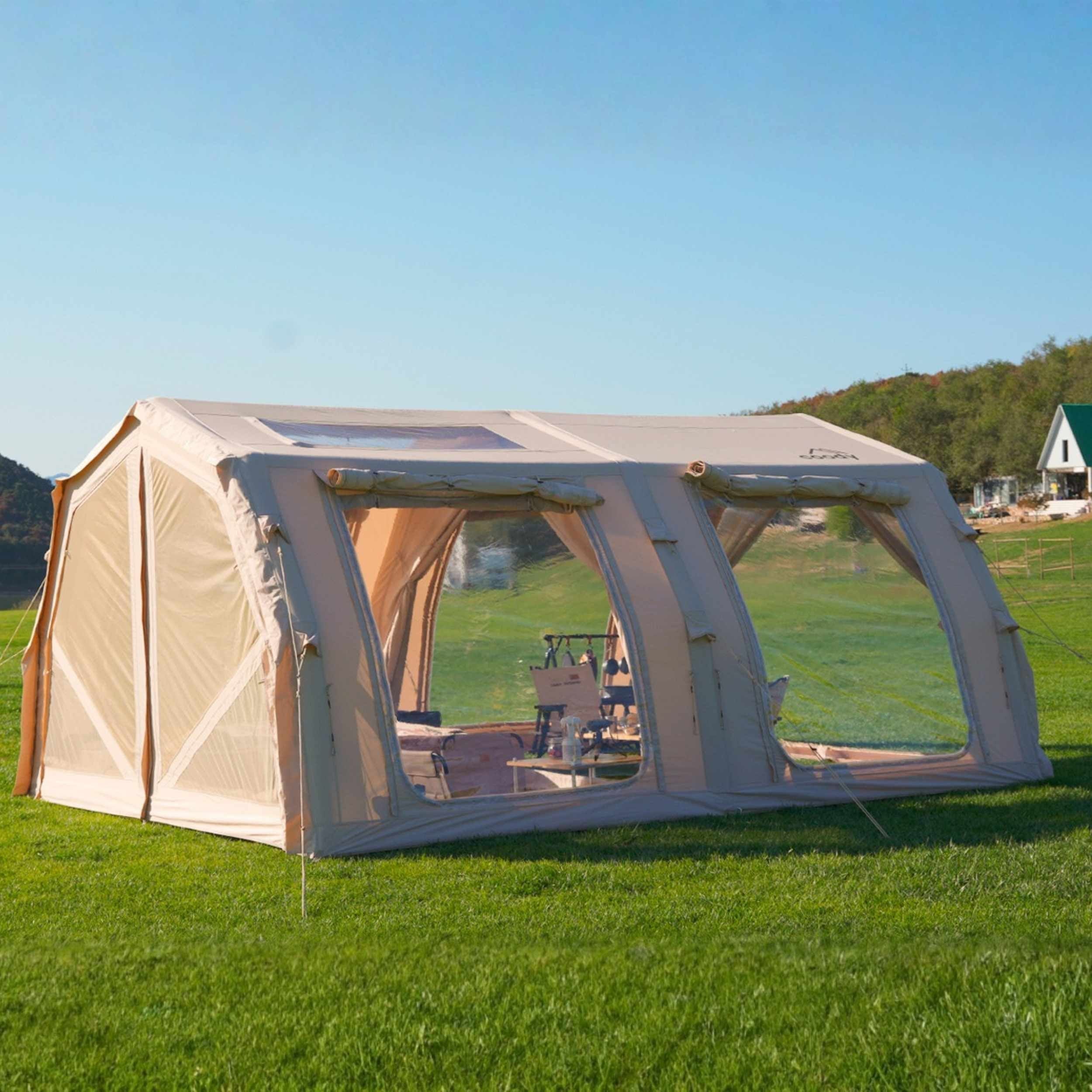Coody Familia AirTent 17.2 Pro Beige- Inflatable Tent for Camping
