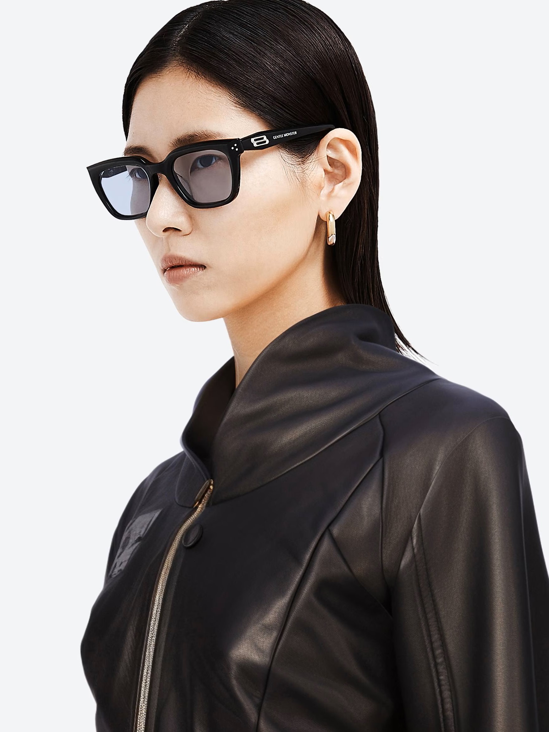 Kính mát Gentle Monster Hovo 01(B) Blue Lenses Black Acetate Frame