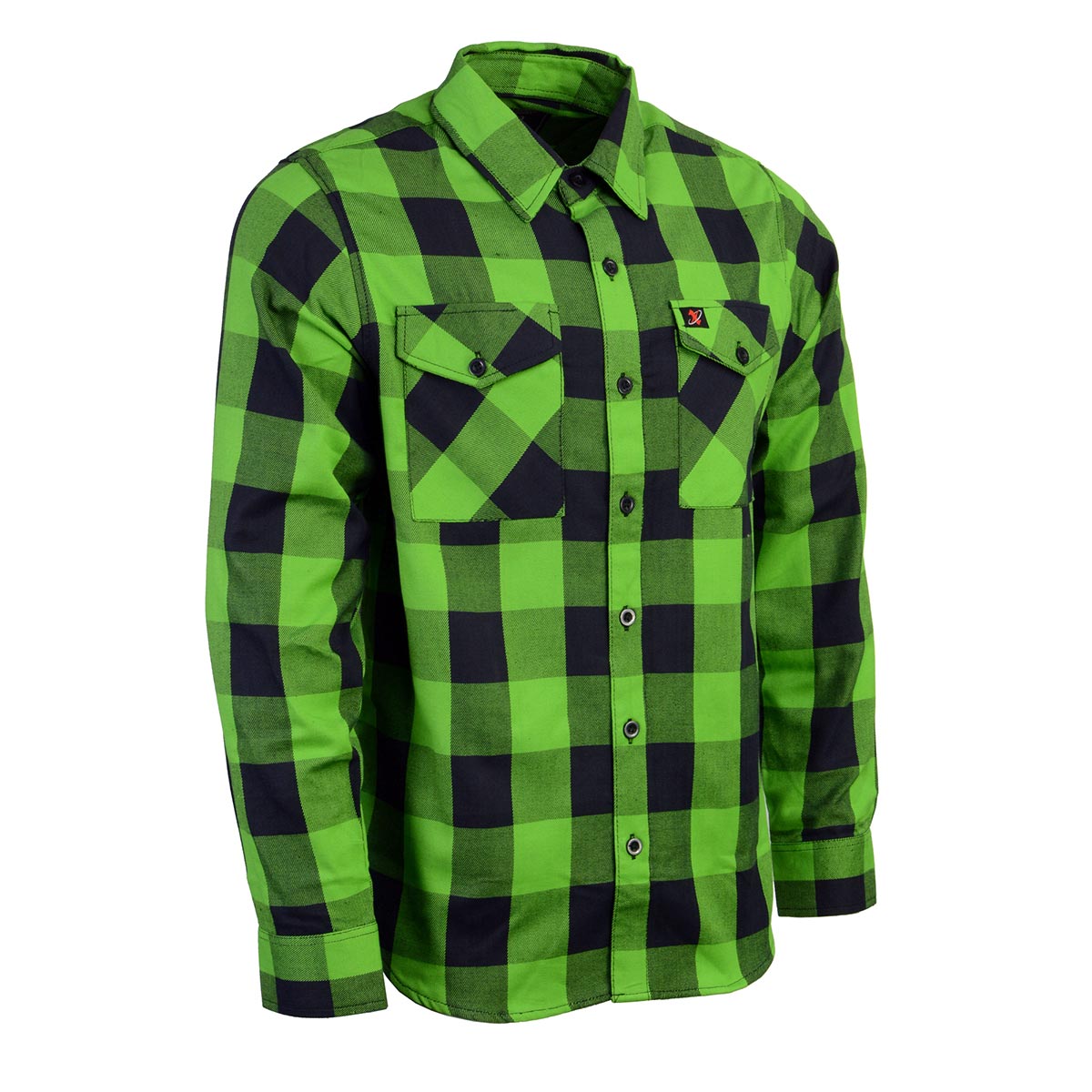 Milwaukee Leather MNG11656 Men's Flannel Plaid Black and Neon