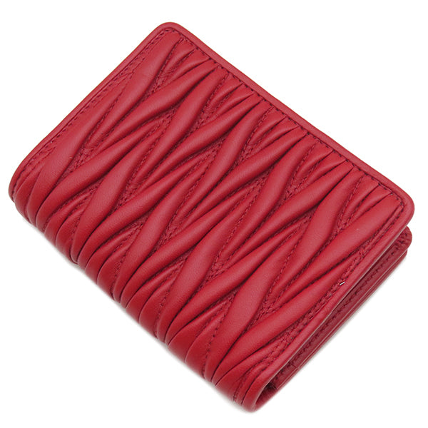 ミュウミュウ MIU MIU マテラッセ 5MC107 ロッソ レザー カードケース