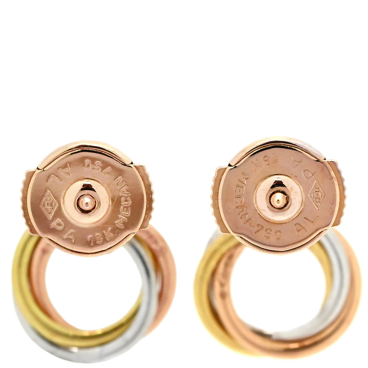 カルティエ Cartier トリニティ ダイヤ スリーカラー ピアス 1Pダイヤ