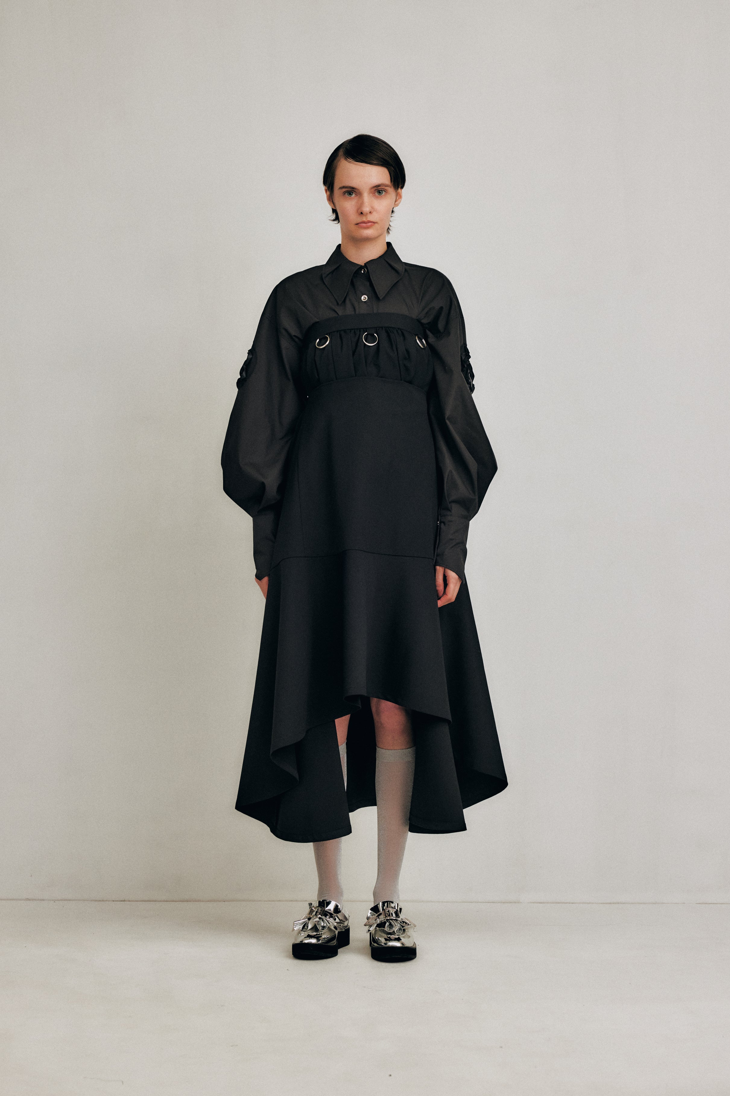 スカート HOUGA pajama jumper skirt black スカート HOUGA pajama