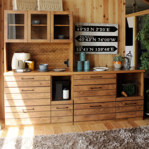 キッチンカウンター アルダー前板 ステンレス天板 LINA 約幅120cm