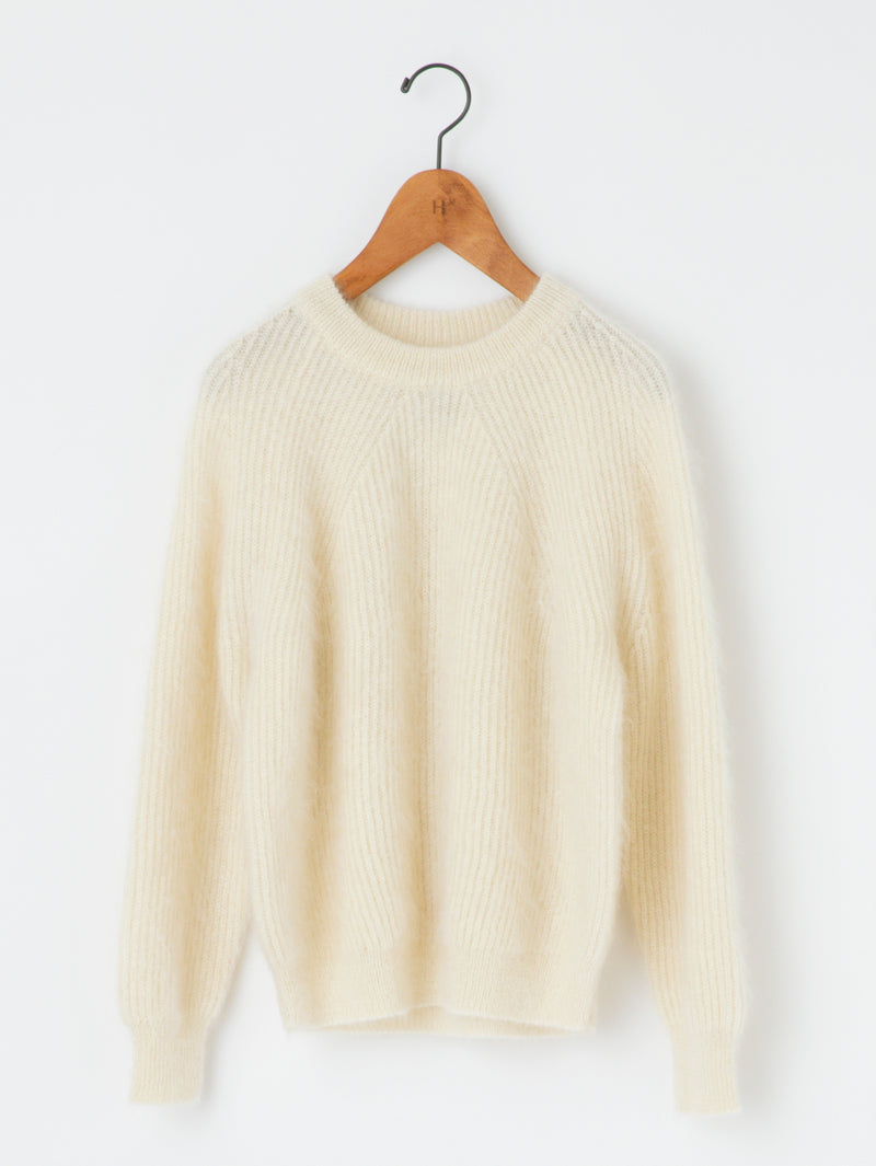BATONER | ピュアモヘヤシグネチャークルーネックニット – H+HELIOTROPE