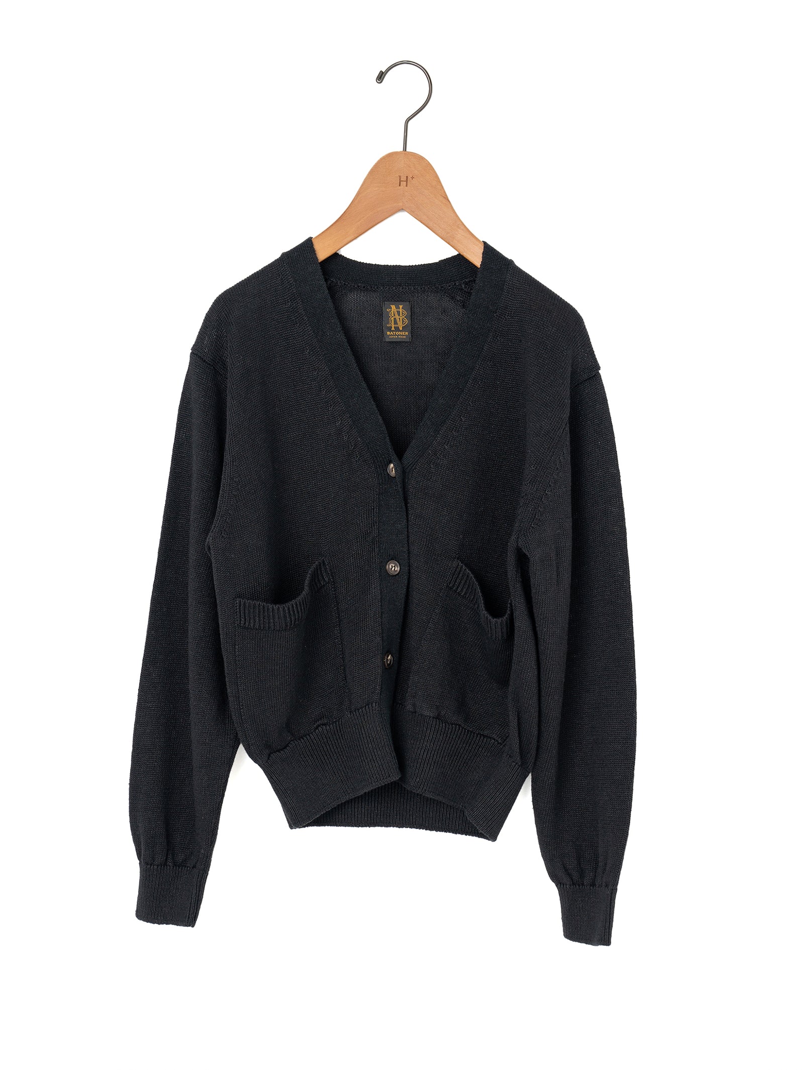 BATONER | ウォッシュド ハイカウント リネン Vネック カーディガン