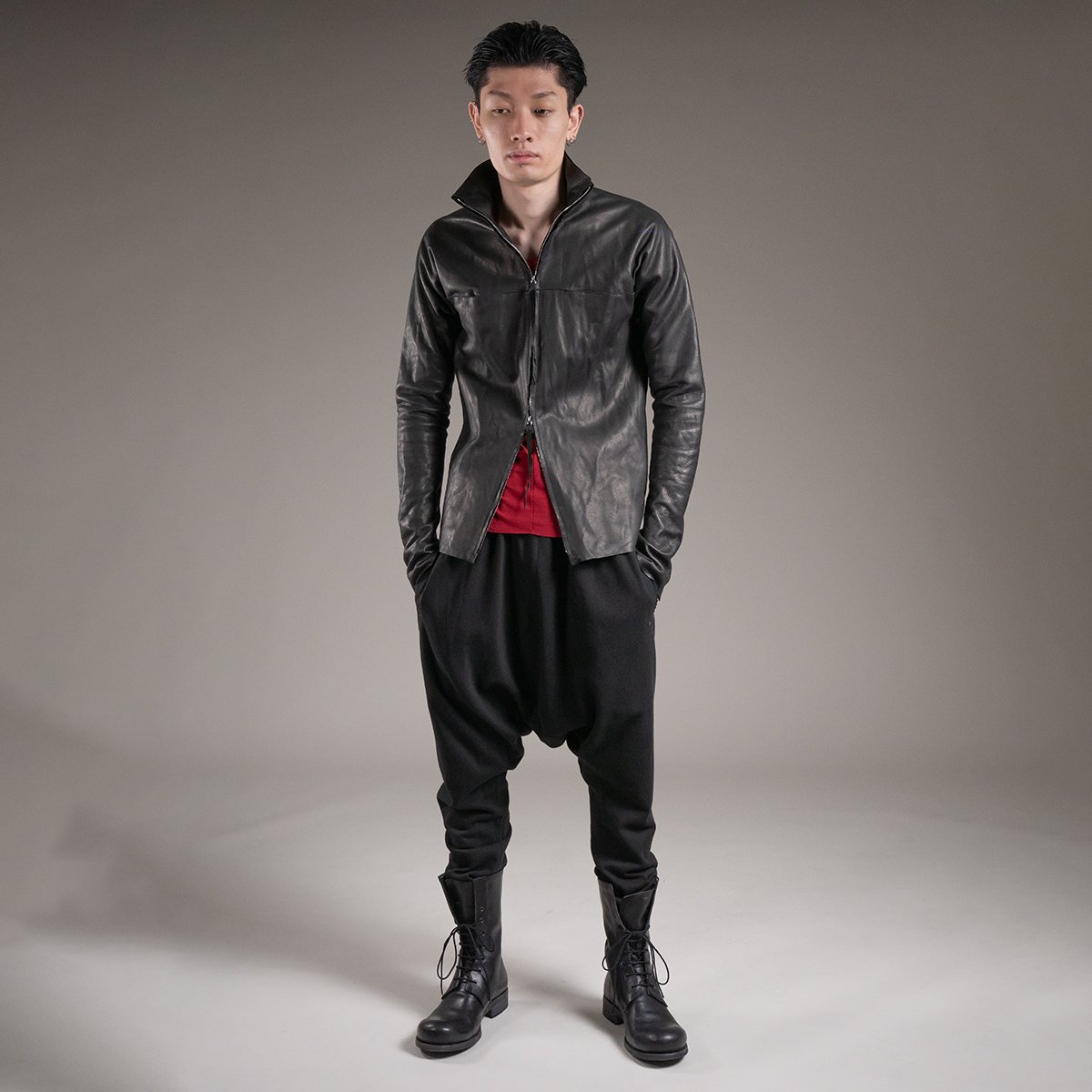 m.a+ ジップ トールカラー レザーシャツ | HUES 福岡セレクトショップ