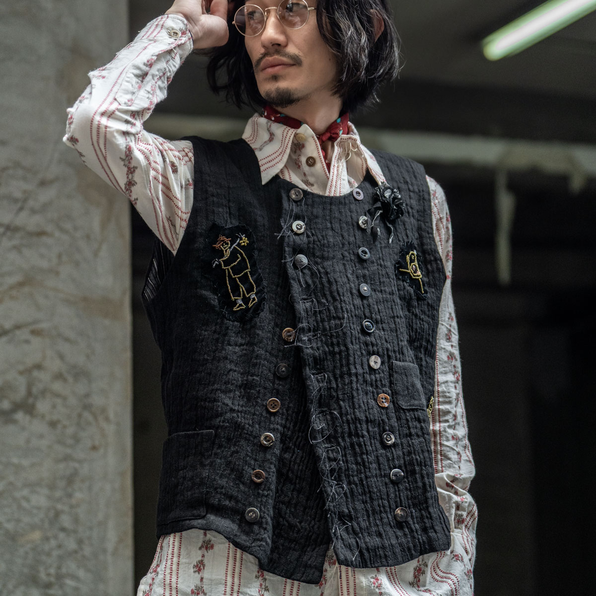 ARCHIVIO J.M.Ribot パッチワーク ダブルベスト | HUES 福岡セレクト