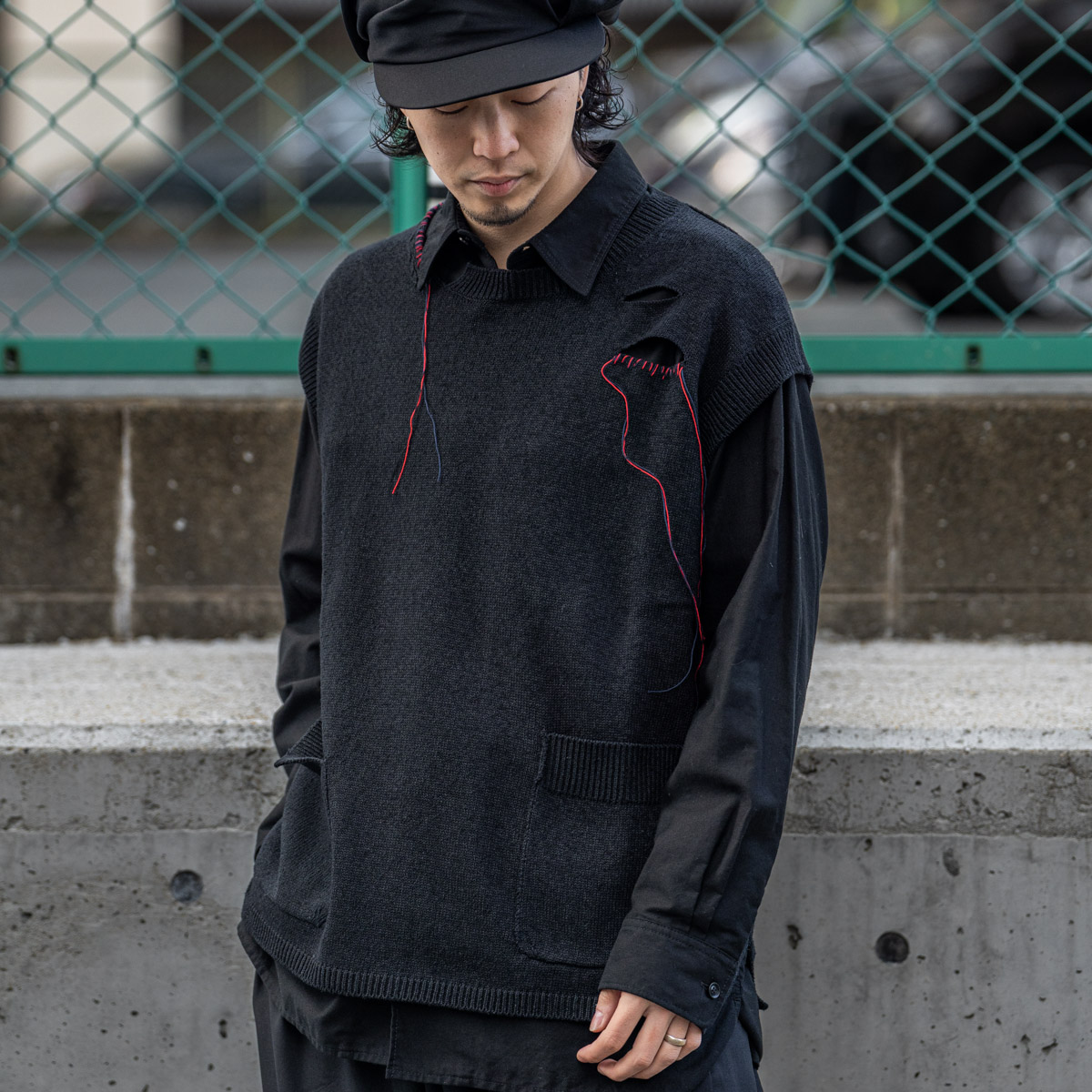 YOHJI YAMAMOTO ダメージニットベスト | HUES 福岡セレクトショップ