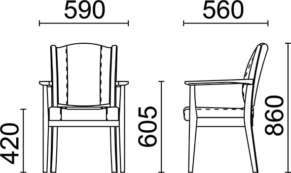 ホールドチェア アームチェア｜ナゼロの木製椅子