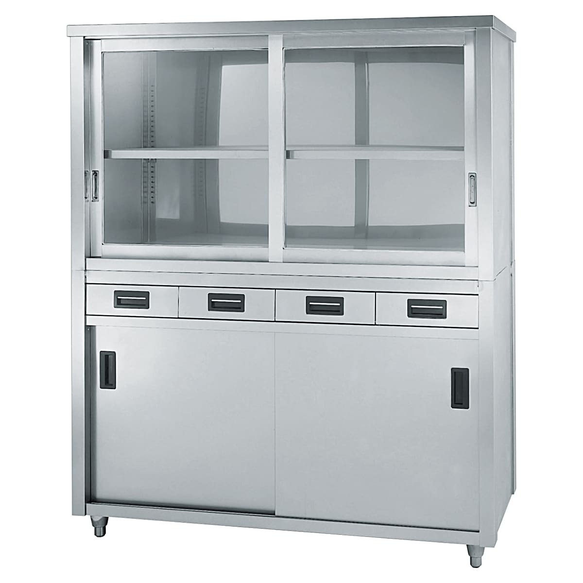 食器戸棚 片面引出し付片面引違上段ガラス戸 ACSOシリーズ｜東製作所