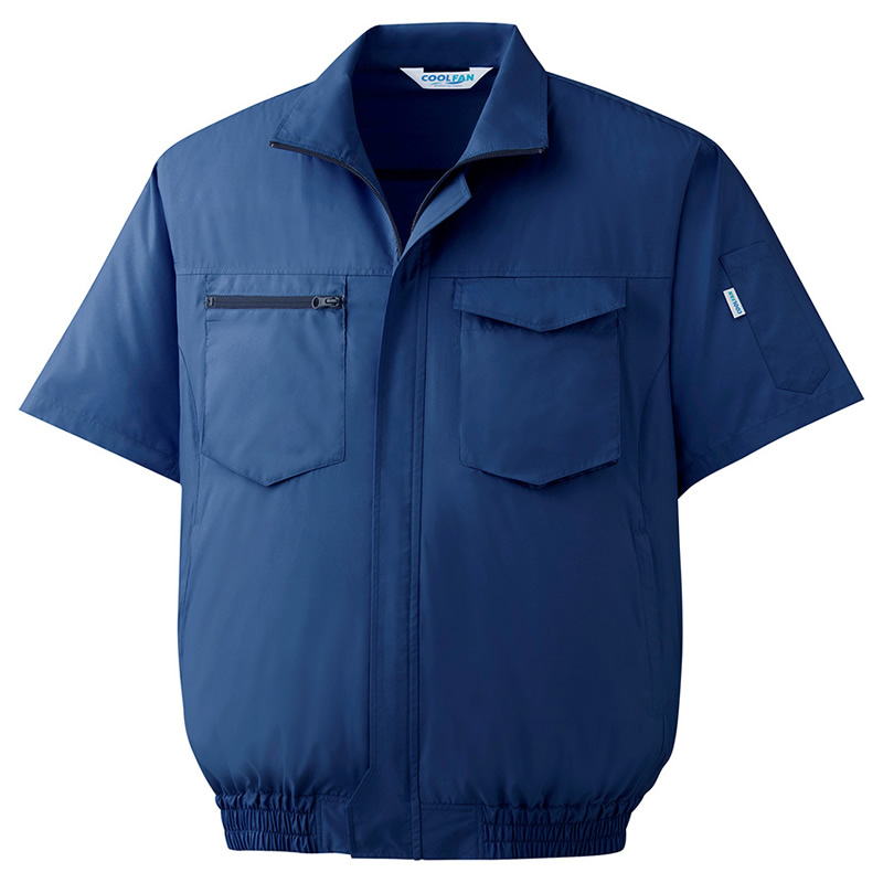 BLOUSON 半袖ブルゾン単体 WE-S27 上 ネイビー - ミドリ安全の熱中対策