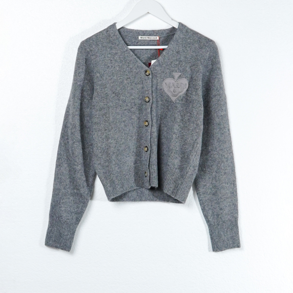 Cardigan MARDI MERCREDI HEART LOGO GREY KNIT CARDIGAN 100