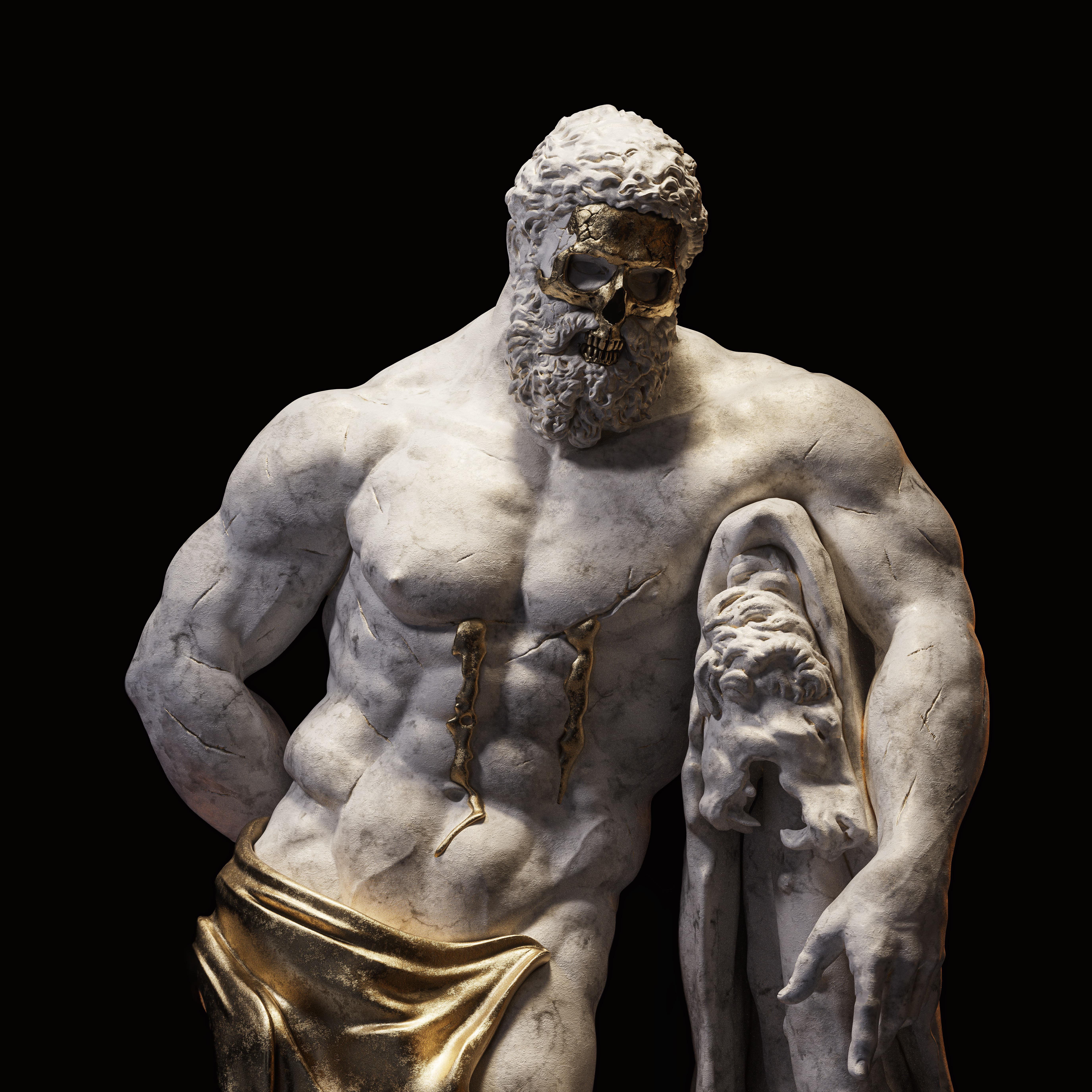 ヘラクレス、昔の像を基にした私の3Dアート : r/GreekMythology