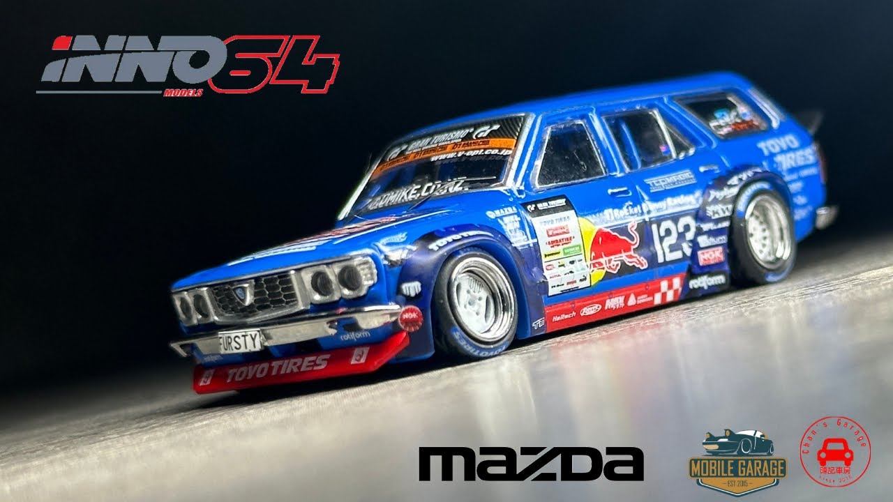 1:64 inno64 Mazda RX-3 Station Wagon Mad Mike 1976 Tokyo Auto