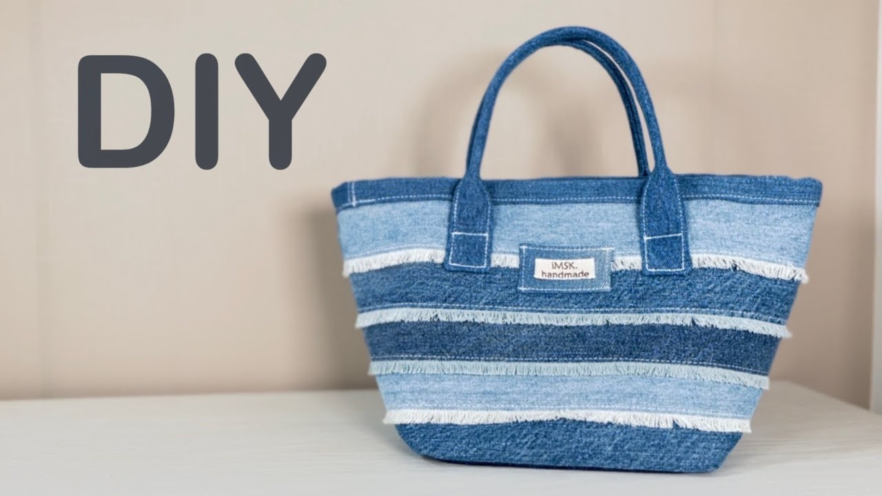 BIGsize☆2way Gジャン デニムリメイク トートバッグ インディゴ