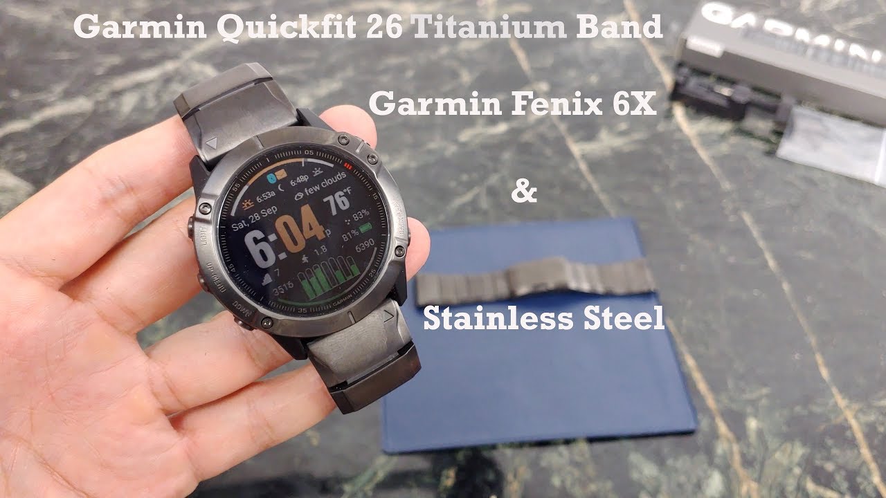 Garmin Quickfit 26 Titanium band & Stainless Steel for Gramin