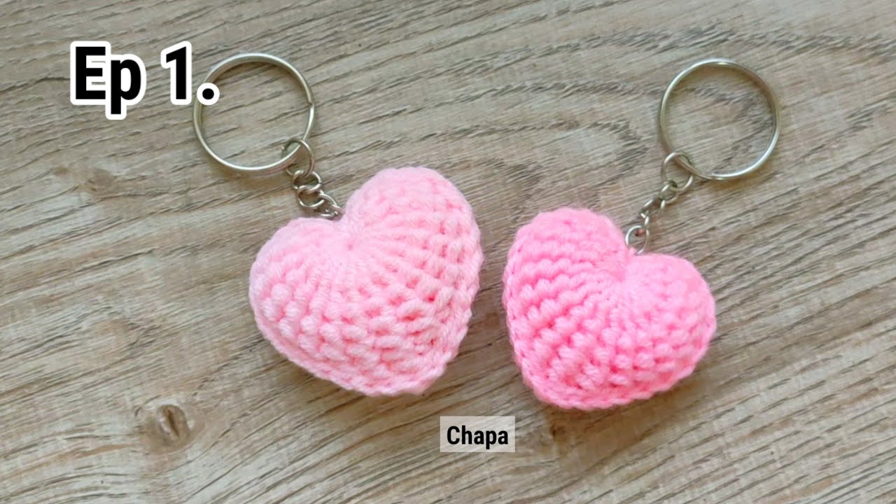 Ep2 end. Assembly ❤️ Crochet Easy Heart Keychain Tutorial step
