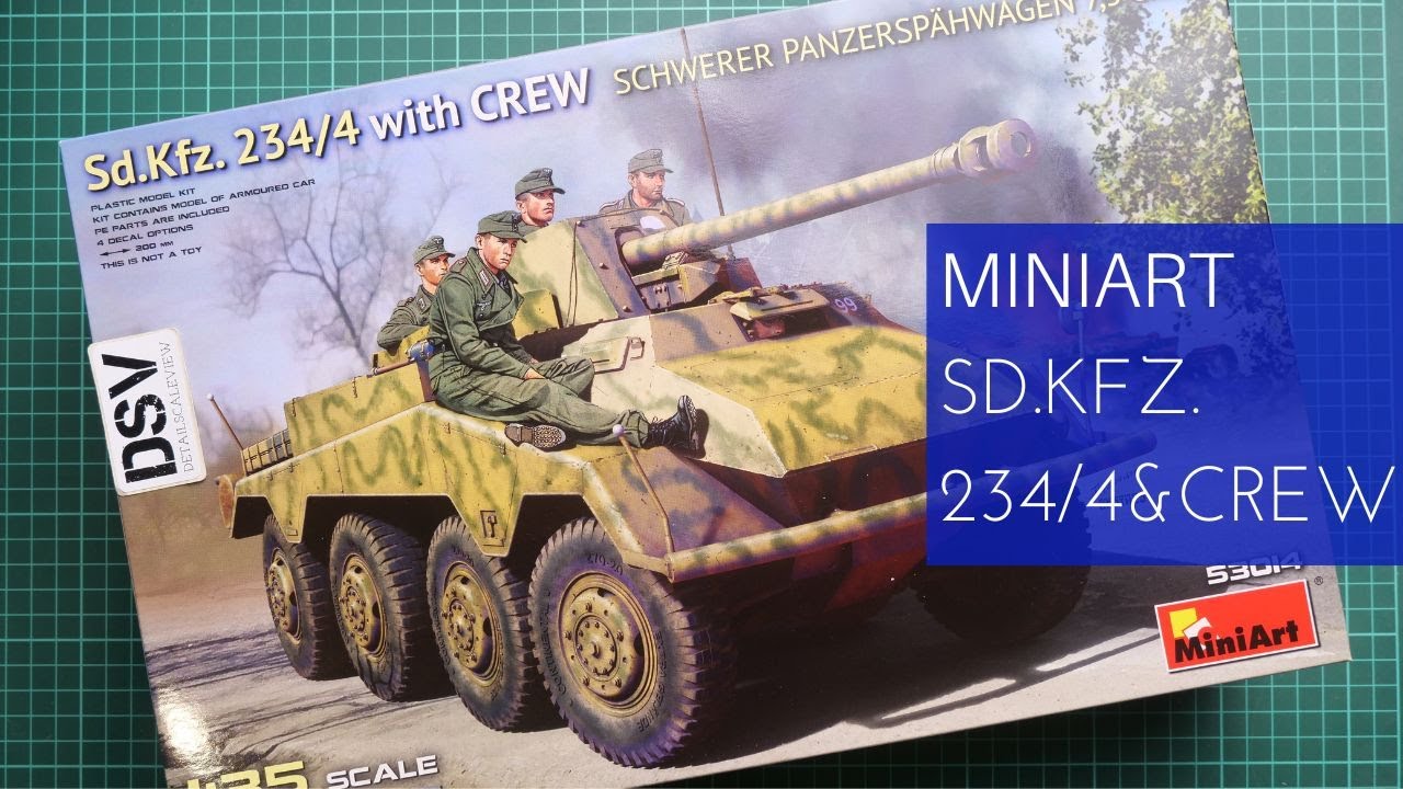 Miniart 1/35 Sd Kfz 234/4 with Crew (53014) Review - YouTube