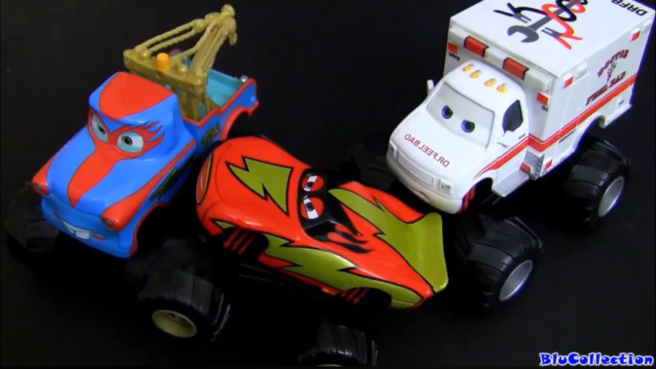 Disney Cars Toons Monster Truck Mater 3 Pack Review - YouTube