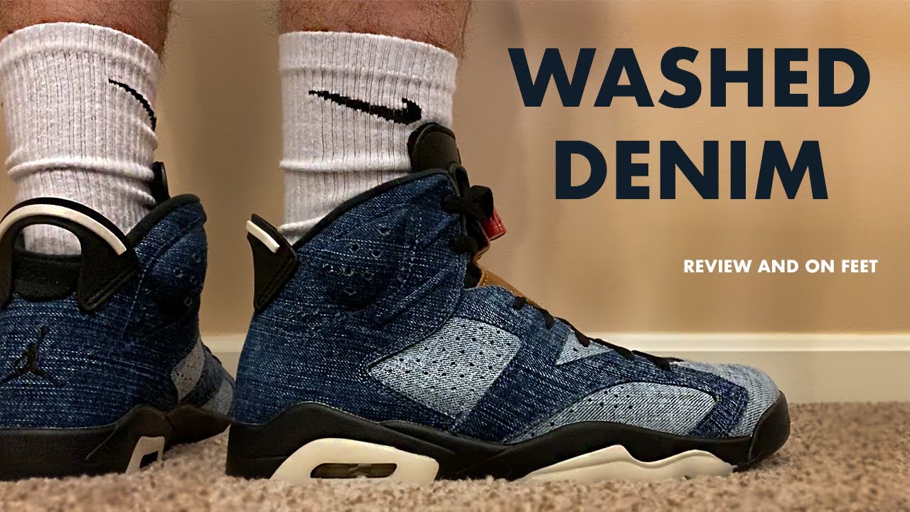 Jordan 6 Washed Denim Review and On Feet - YouTube