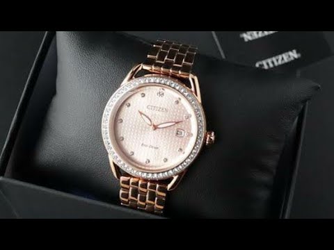 Citizen Eco-Drive Ladies Watch Rose Gold Dial - FE6119-85X