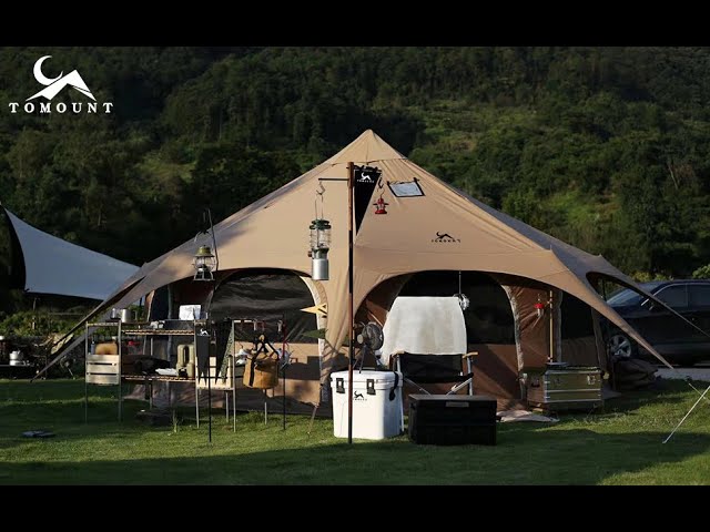 TOMOUNT ベルテント 5m TC テント 豪華型 [マジック PARK] - YouTube