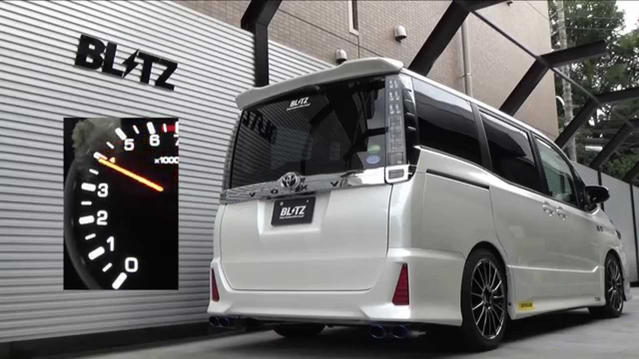 BLITZ / NUR-SPEC OVAL Ti Quad ZRR80W TOYOTA VOXY EXHAUST SOUND