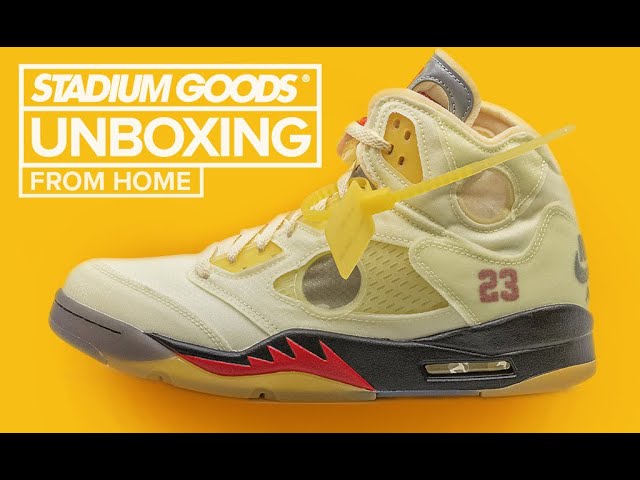 The Off-White x Air Jordan 5 “Sail” UNBOXING - YouTube