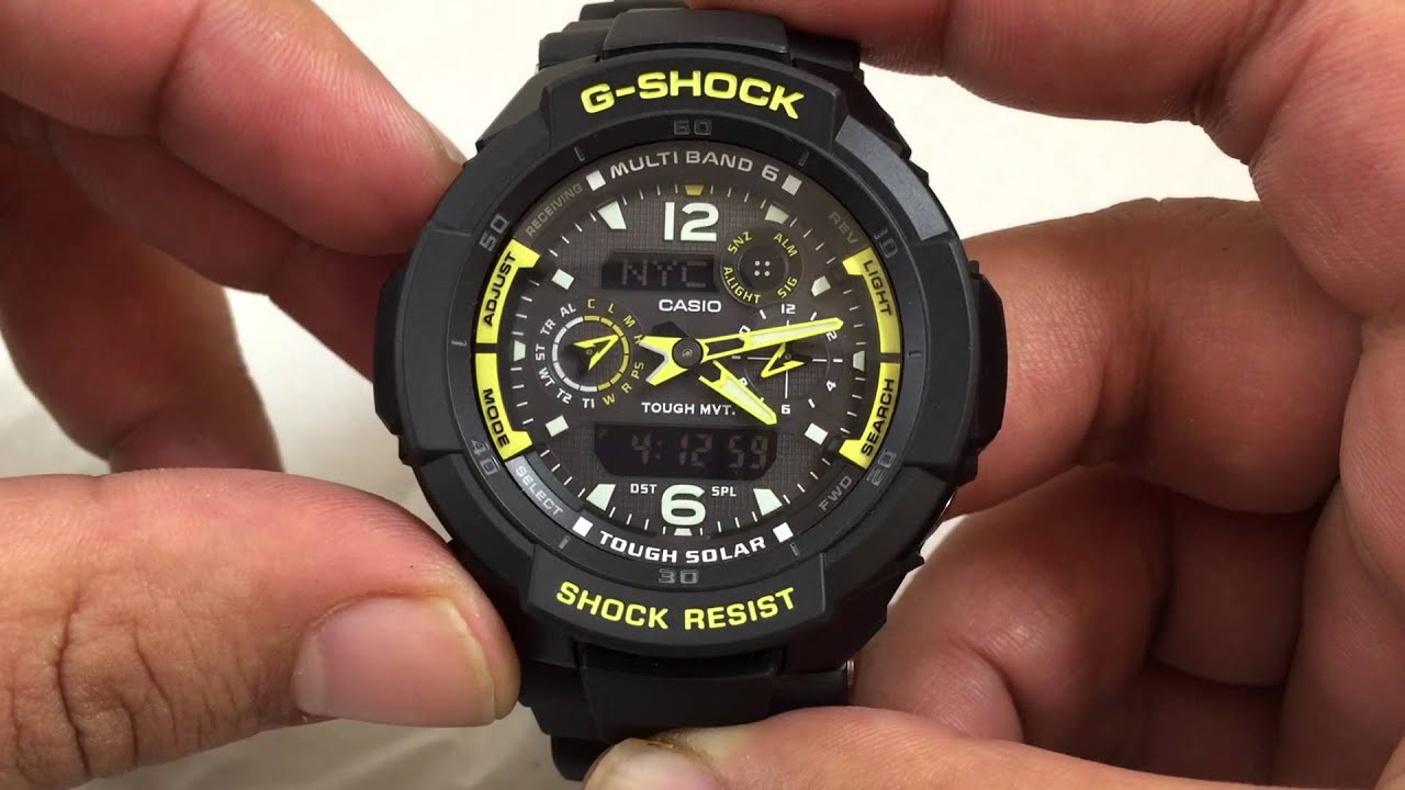 Casio GSHOCK G-Aviation GW3500B-1A REVIEW | How To Set Time
