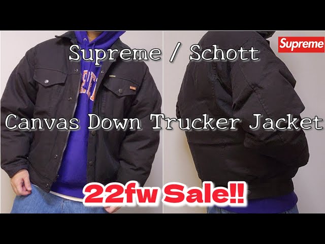 Supreme / Schott Canvas Down Trucker Jacket 22fw sale