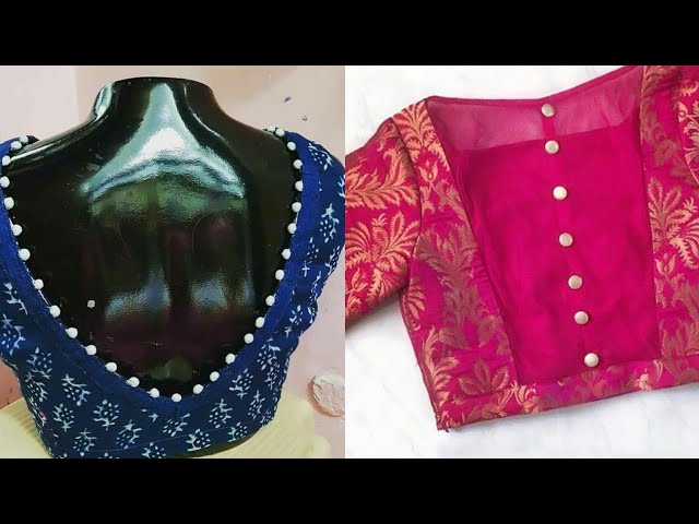 Stylish Button Back Blouse Designs | Blouse back designs with